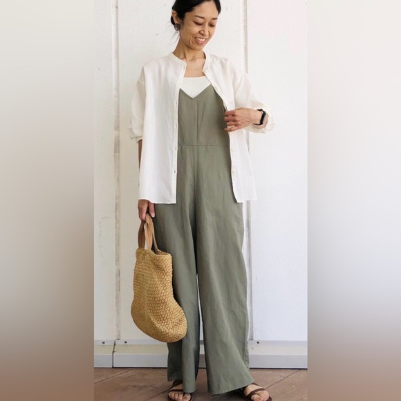 Uniqlo Pants - NWT Uniqlo Linen Blend Camisole Jumpsuit - Sage Green
